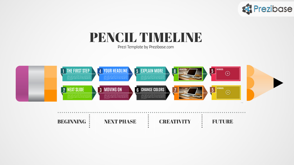 Pencil Timeline Prezi Template Prezibase