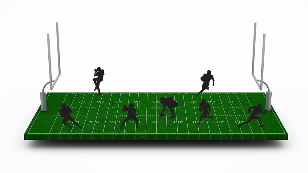 American football pitch players prezi presentation template