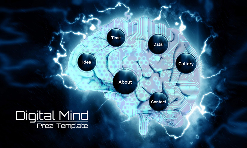 Digital Mind artifical intelligence Prezi next template