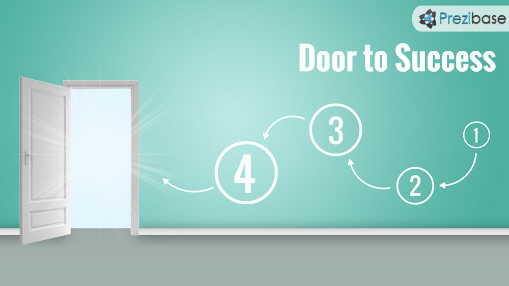 Creative door to success opened Prezi Template