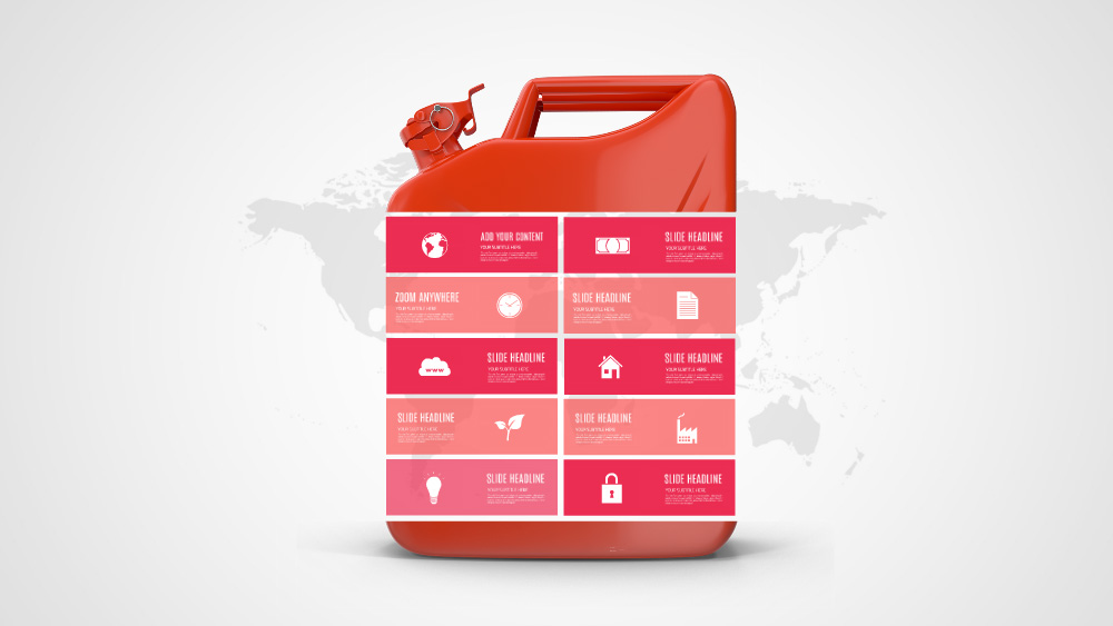 oil petrol gas canister creative infographic prezi template for presentations