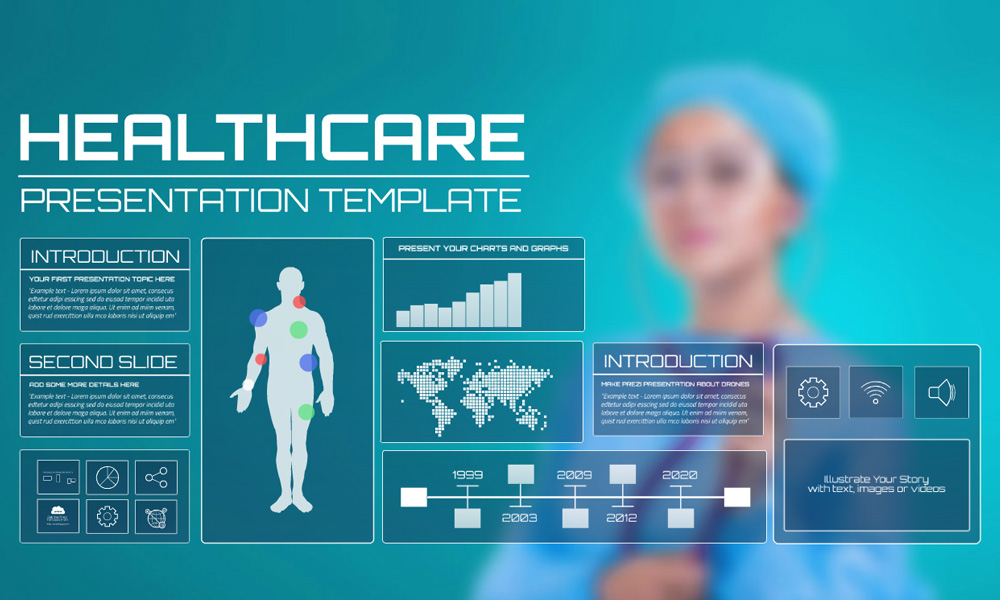 Medical technology related healthcare presentation template for Prezi