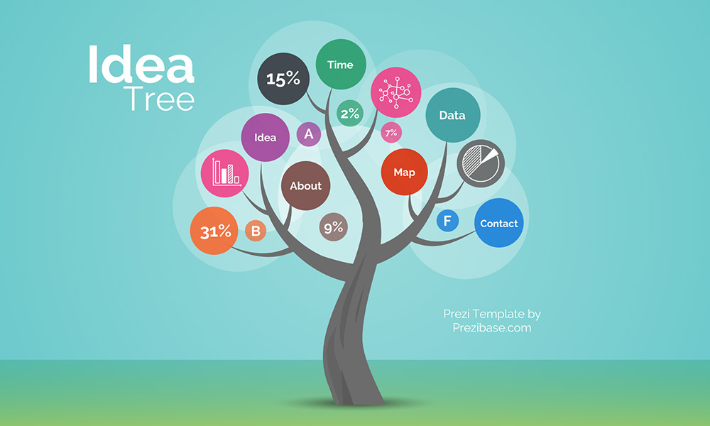 Infographic tree colorful creative prezi next presentation template