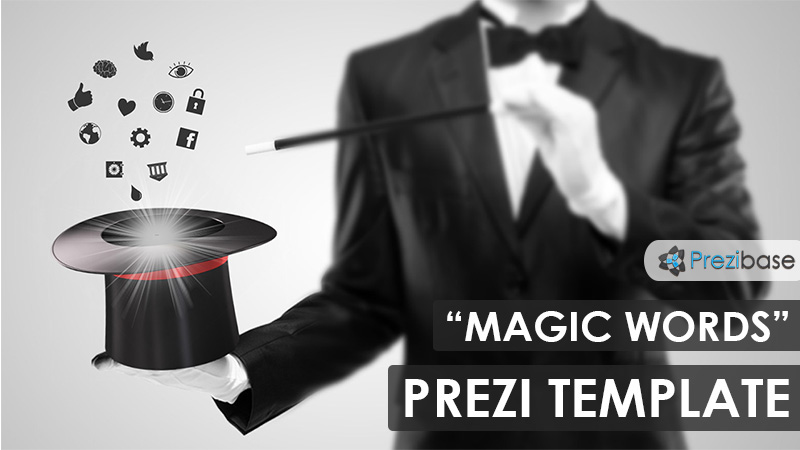 magic words magician pull hat prezi template