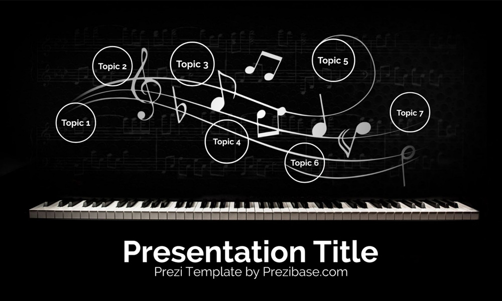 Music piano keys Prezi Next presentation template for classical music