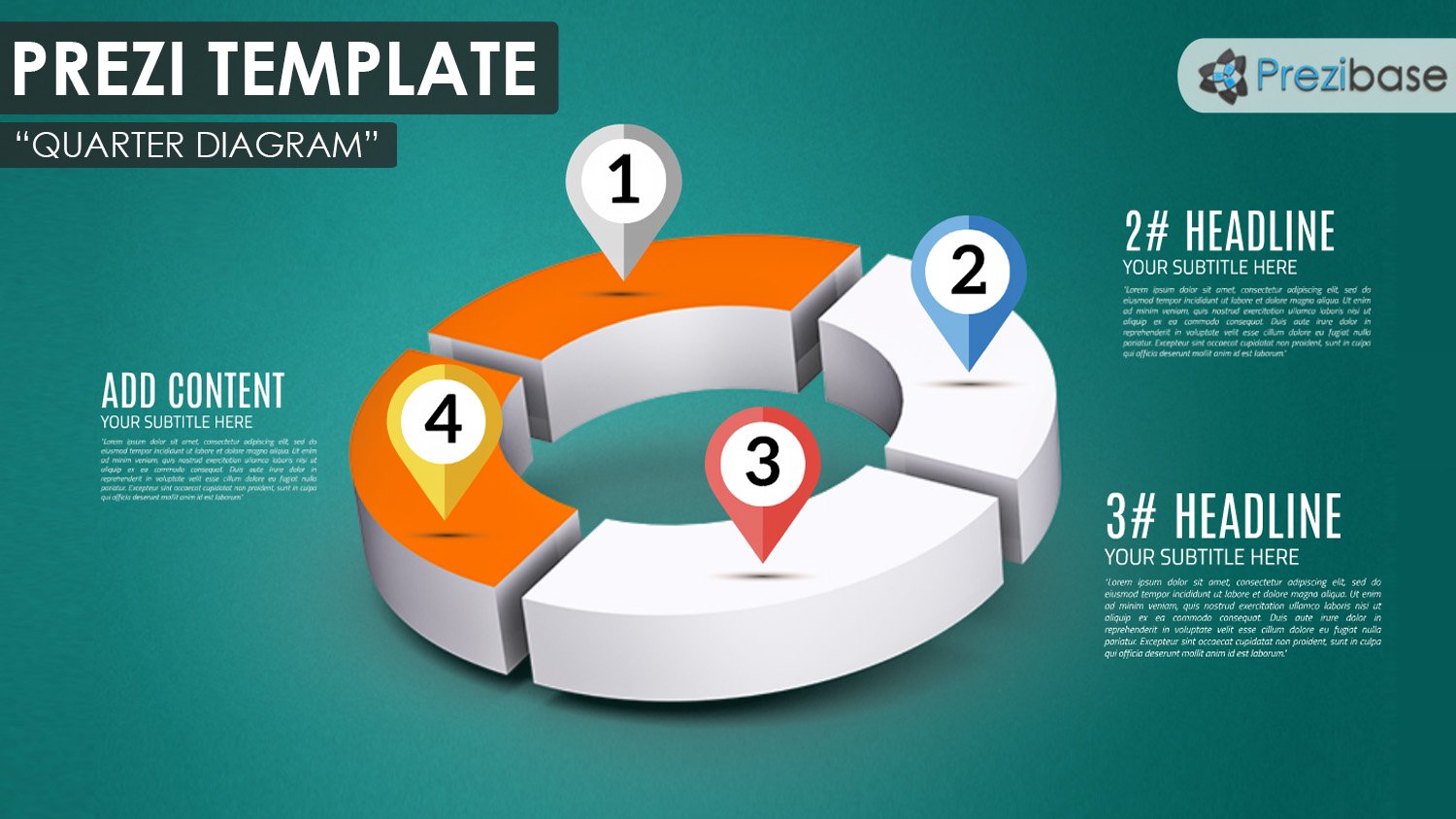 3D donut circle infographic diagram prezi presentation template