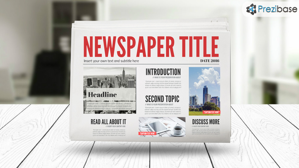3D newspaper prezi presentation template