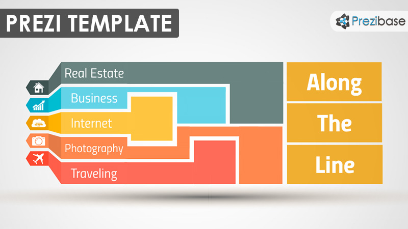 business multi purpose simple minimal colors prezi template modular
