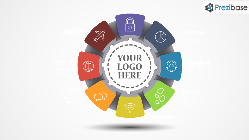 Colorful infographic circle design layout business presentation prezi template