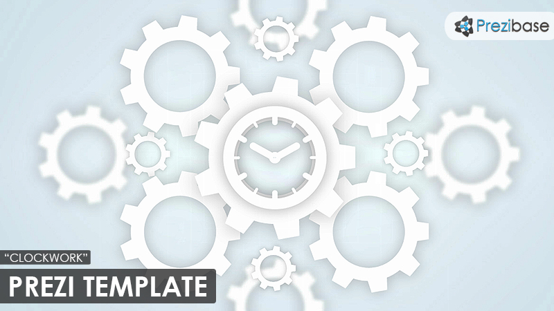 clockwork gears and cogs prezi template for business