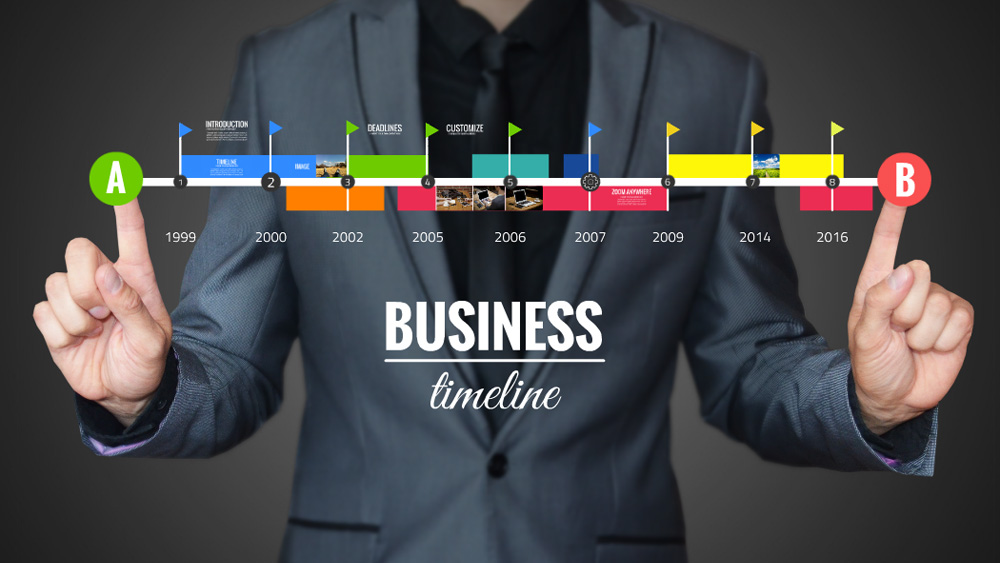 Businessman creative professional company timeline prezi template