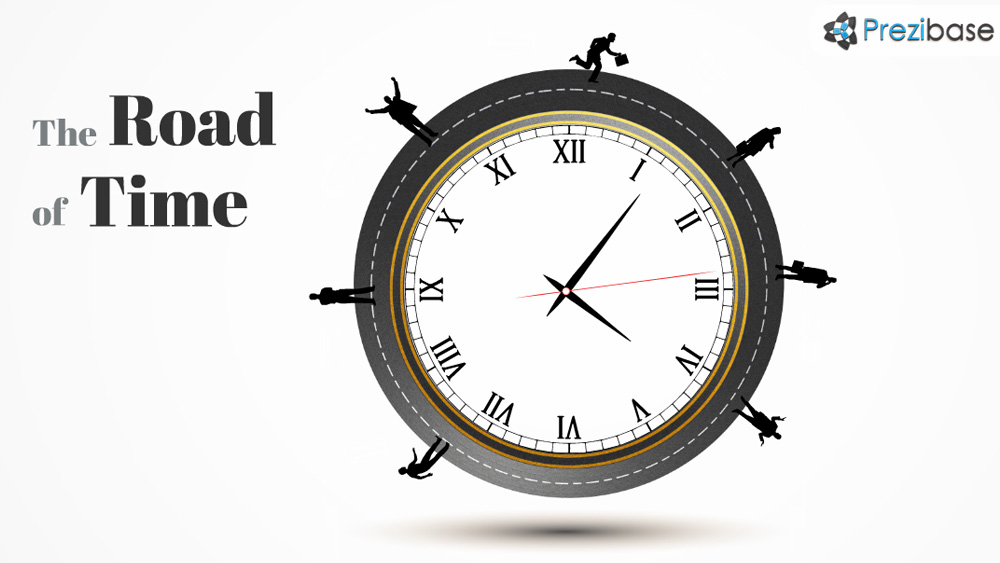 Creative circle road clock business timeline prezi template