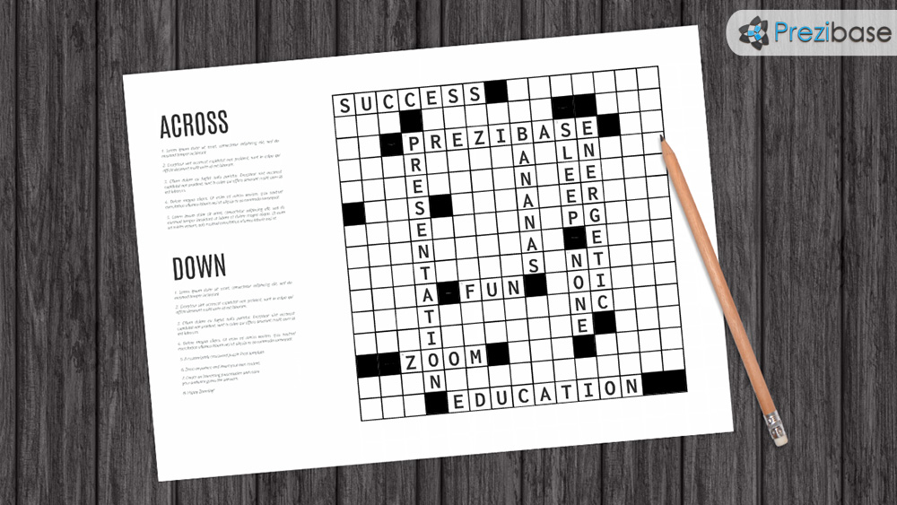 crossword puzzle quiz test trivia game prezi template for presentations