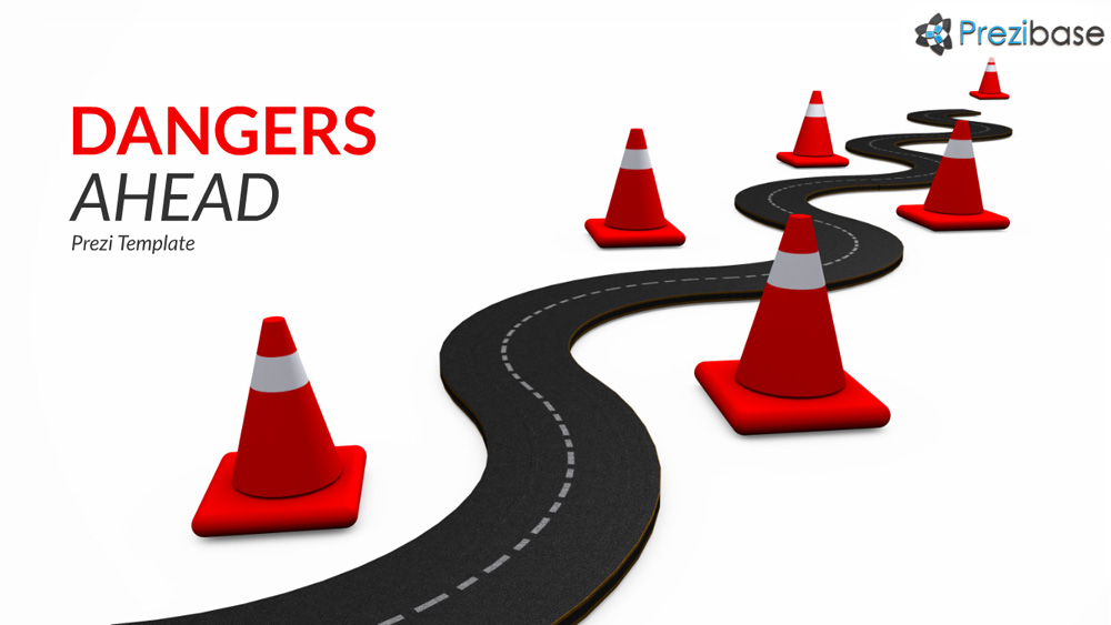 3D road traffic cones risks and obstacles prezi presentation template