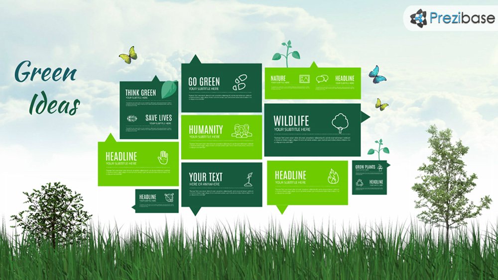 Green thinking eco nature ideas prezi presentation template