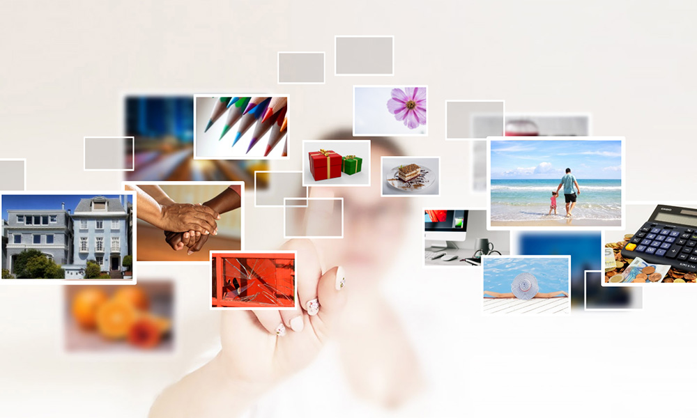 3D futuristic touchscreen image gallery prezi presentation template