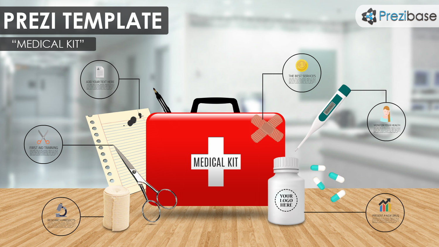 medical kit and first aid red cross prezi template