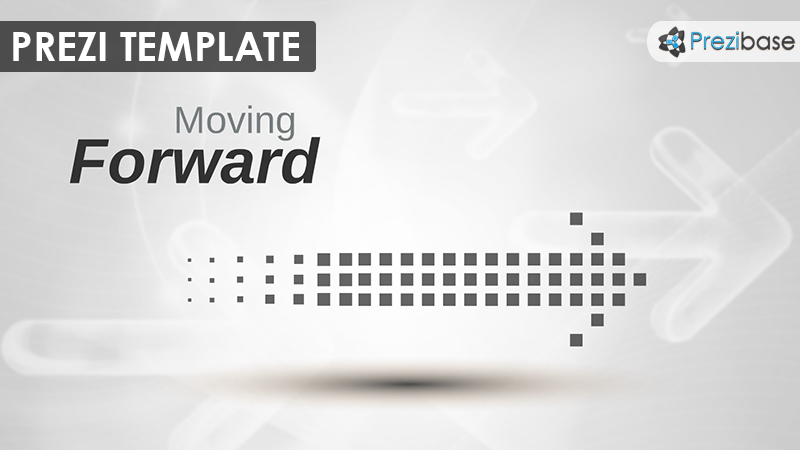 moving forward arrow shape 3d prezi template