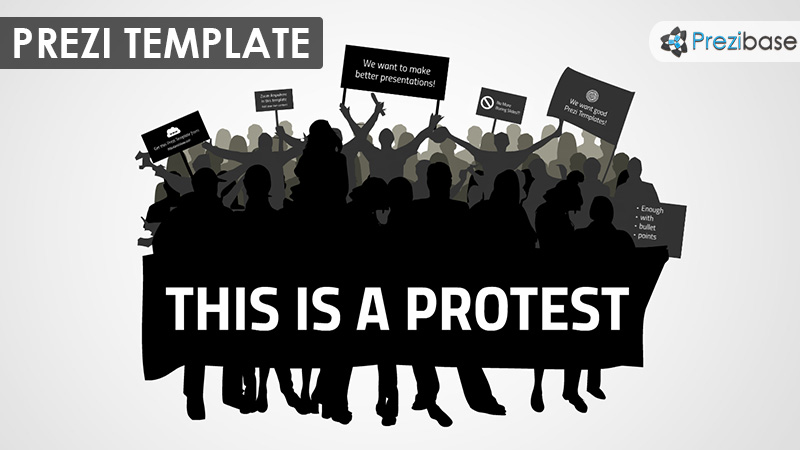 protest demonstration political rally prezi template signs