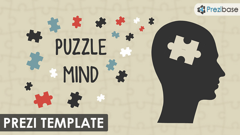 puzzle mind pieces prezi template thinking head silhouette