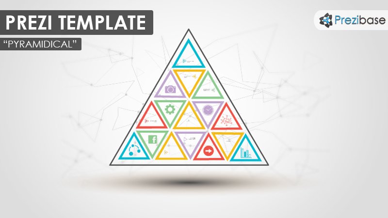 pyramid triangles colorful diagram mindmap prezi template