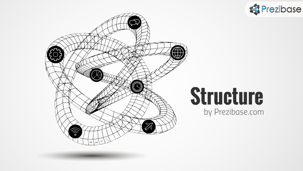 3D structure network wireframe shape prezi template