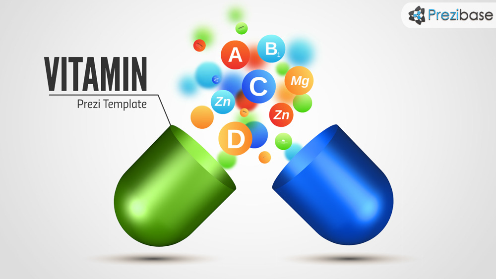 Vitamin E capsules drugstore medical prezi presentation template