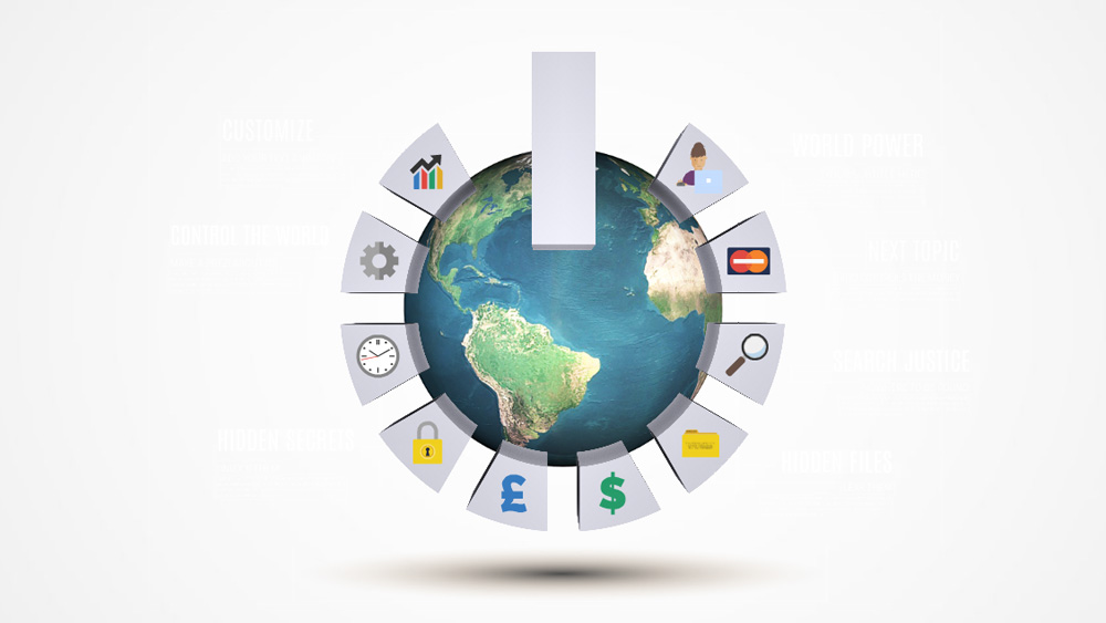 eart globe on off power button world leaders presentation template