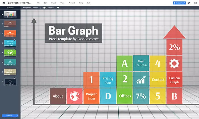 data graph infographic free prezi presentation template