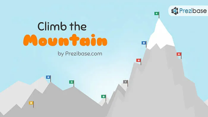 climb a mountain free prezi template hill