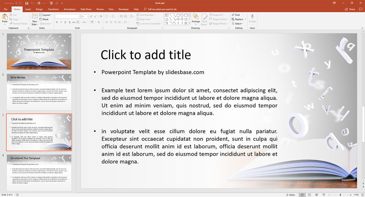 reading powerpoint template