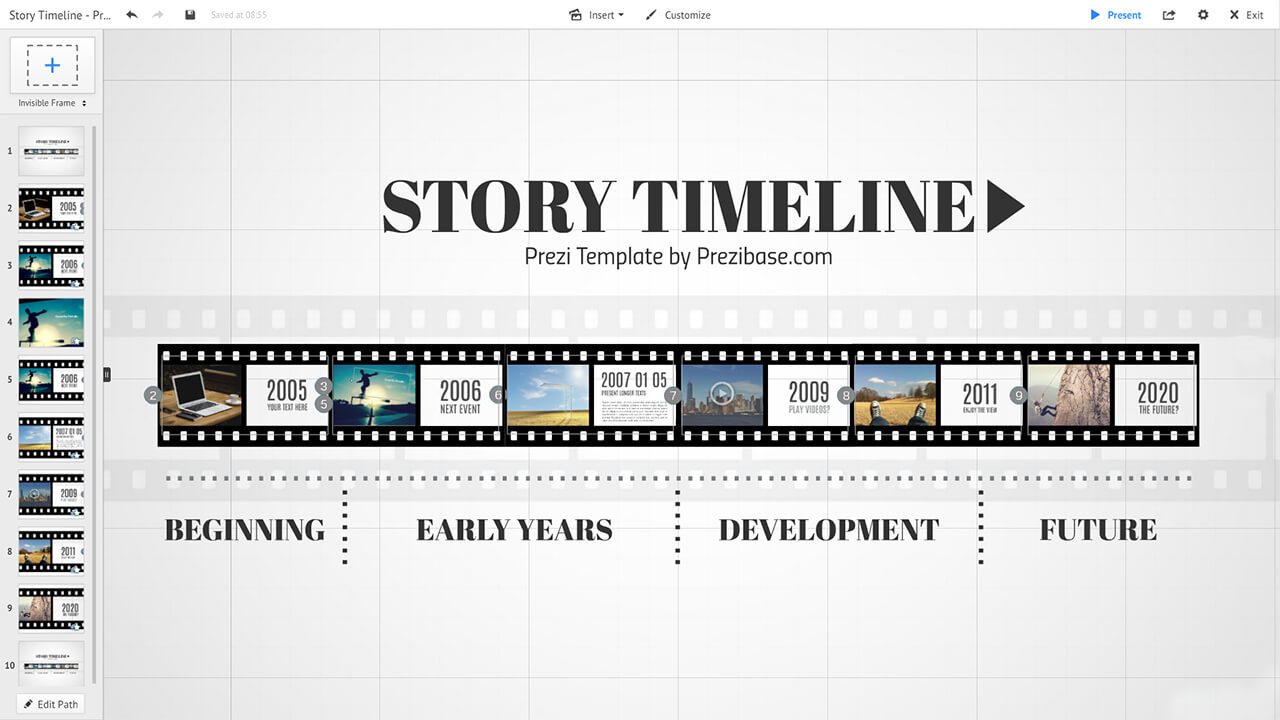 Story Timeline Presentation Prezi Template | Prezibase