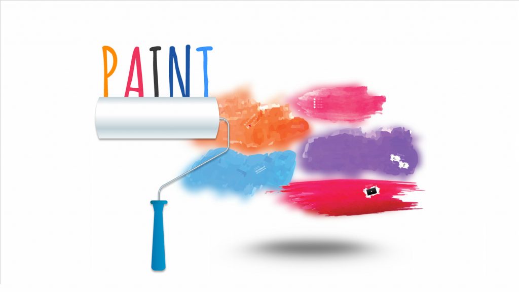 Paint Prezi template with roller and splash