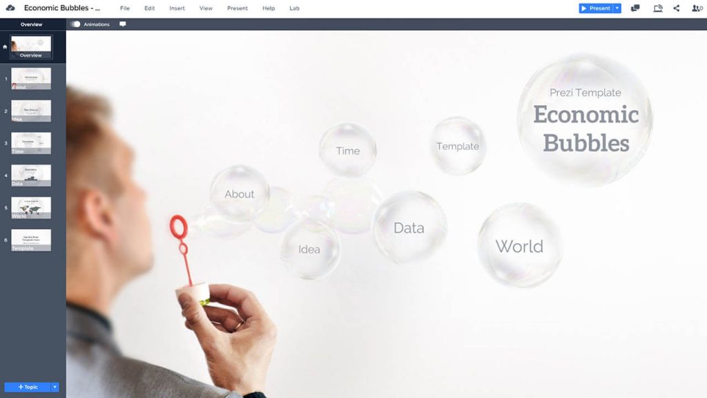 Economic Bubbles Prezi Template Prezibase