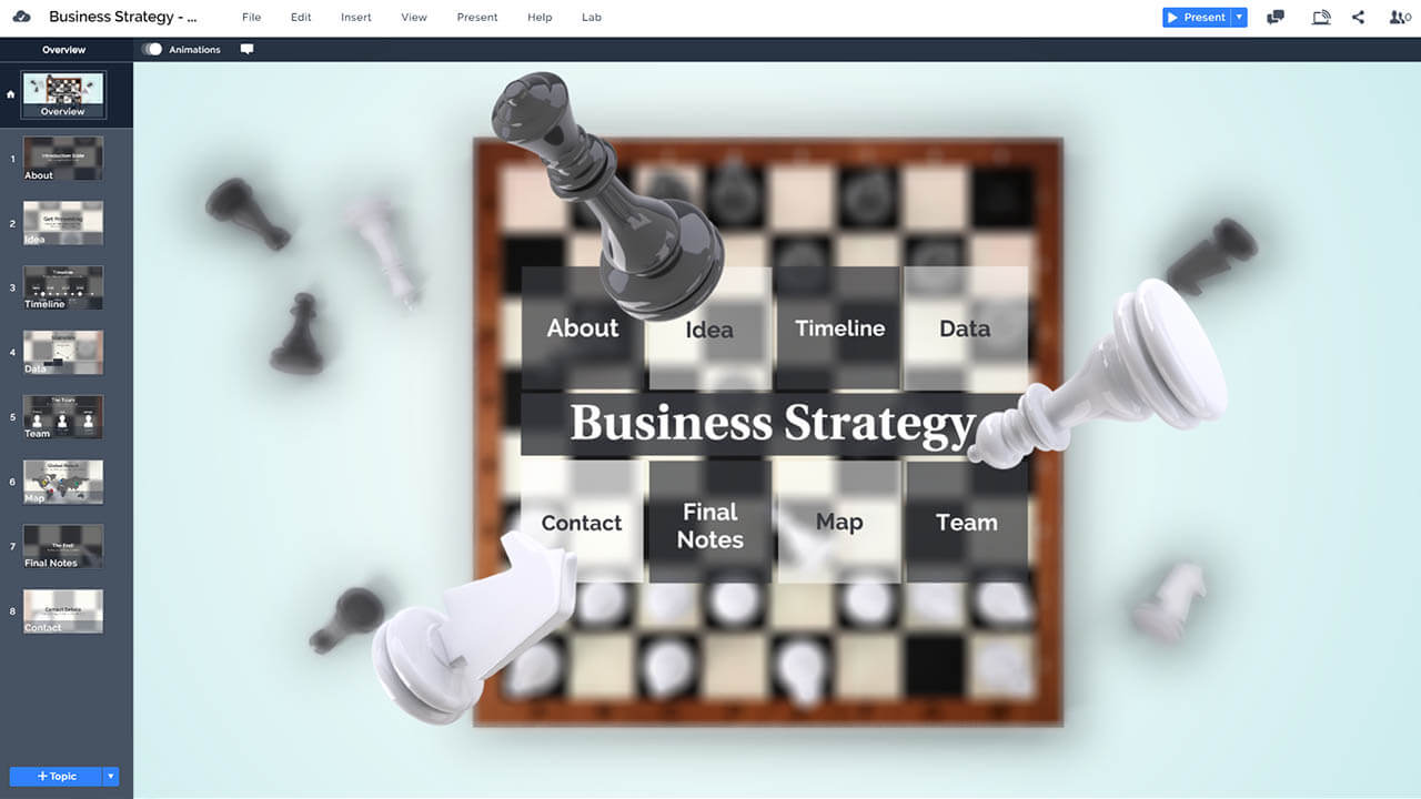 business-chess-3d-game-strategy-chessboard-pieces-flying-prezi-presentation-template