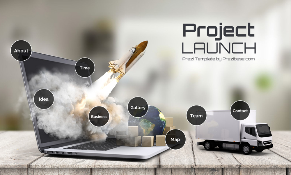 Project launch startup 3d creative presentation template