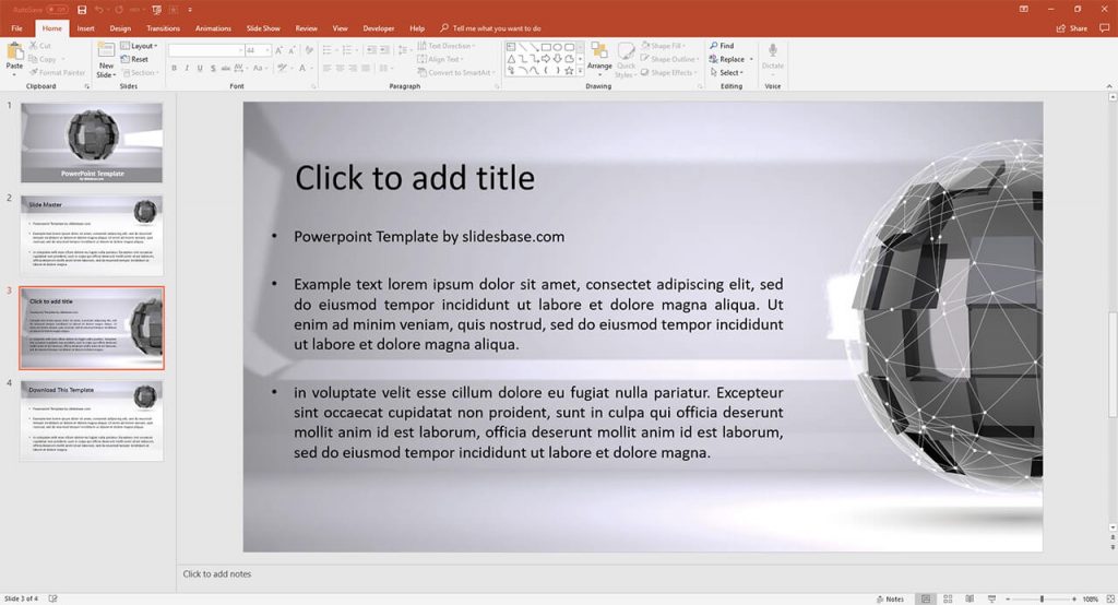Data Sphere 3d Prezi Template Prezibase
