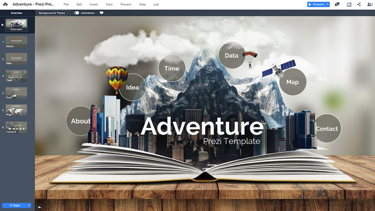 3d-adventure-book-literature-creative-education-presentation-template-for-prezi