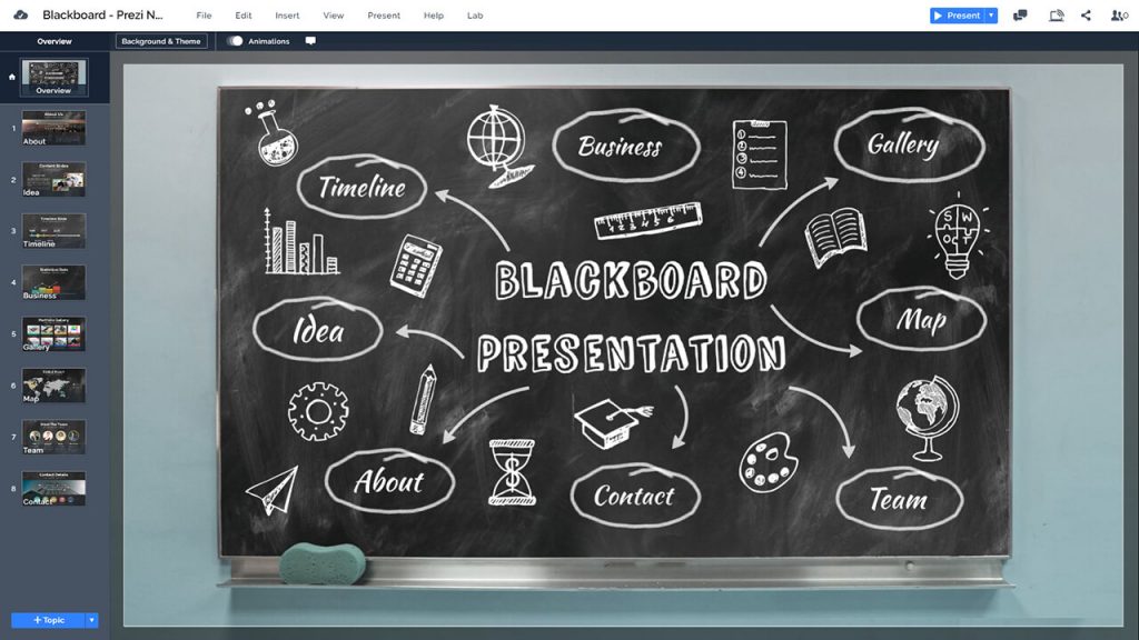 Blackboard Presentation Template Prezibase