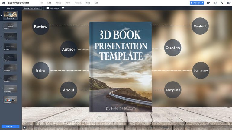 how to make a presentation of a book