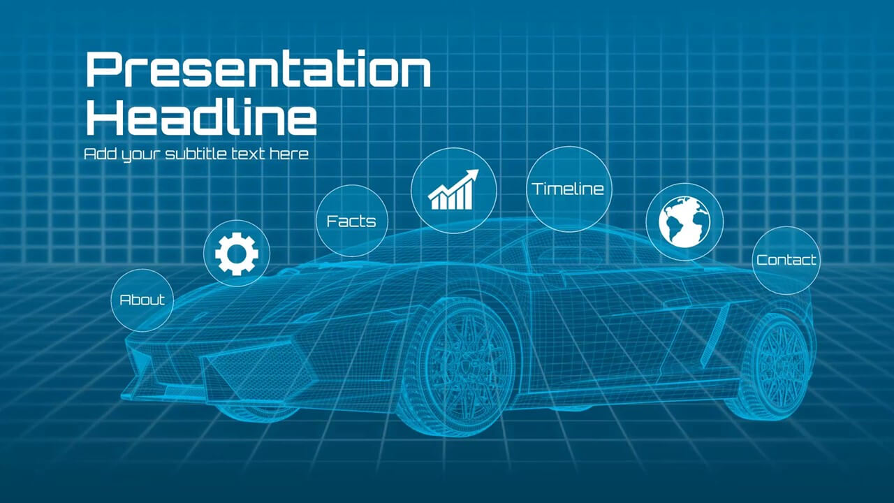 3D Infographic Car Presentation Template | Prezibase