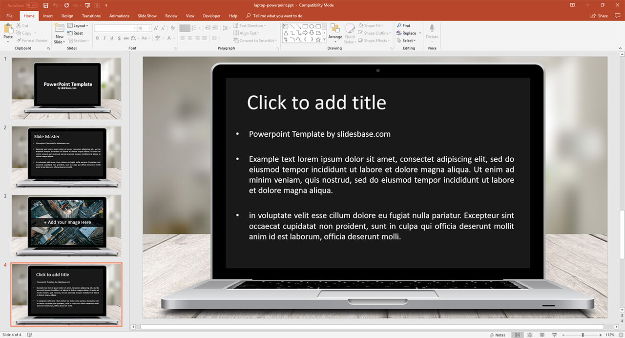 powerpoint presentation for laptop