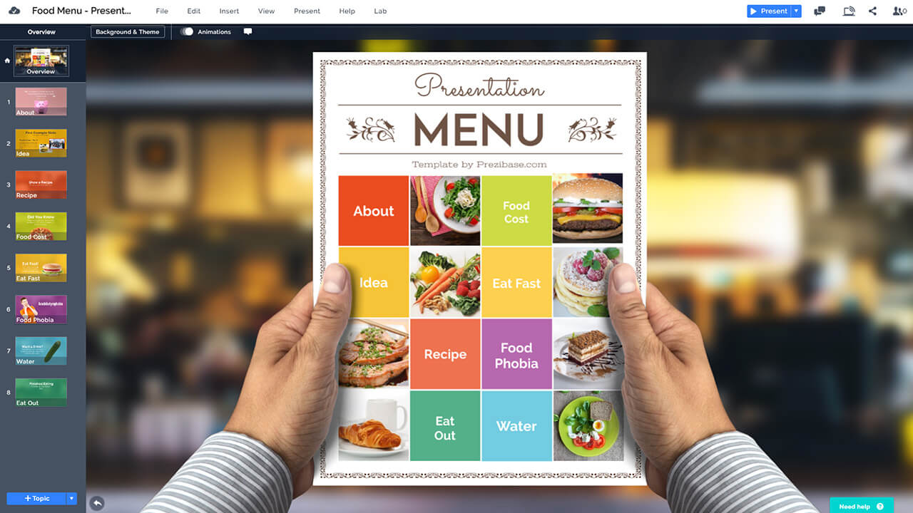 Powerpoint Restaurant Menu Template from prezibase.com