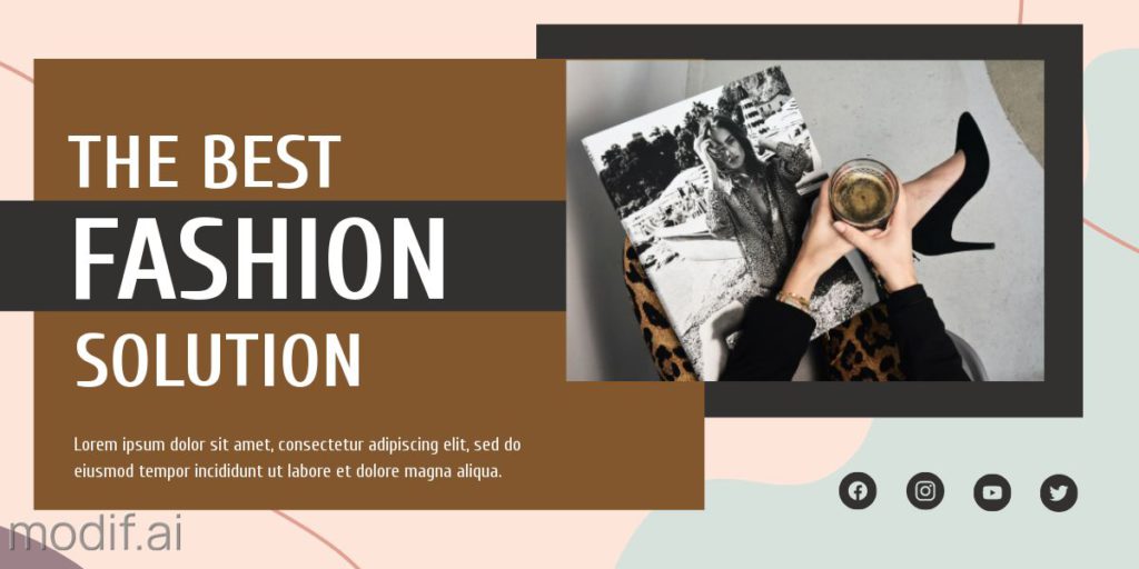 Use this template to create a blog post cover in seconds. This cool template features a fashionable woman wearing high heels and holding a cup of coffee. Create the perfect fashion blog image post.
