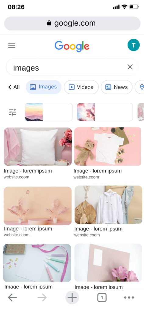 google image search serp view