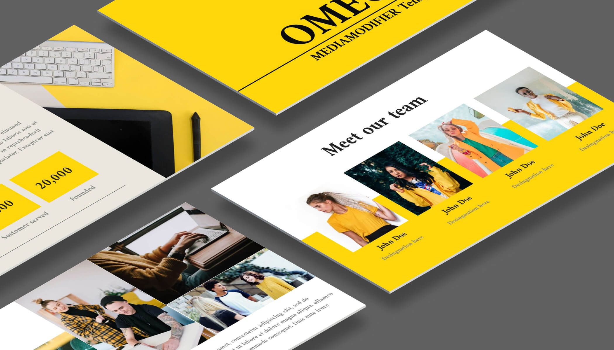 Yellow stylish marketing business presentation