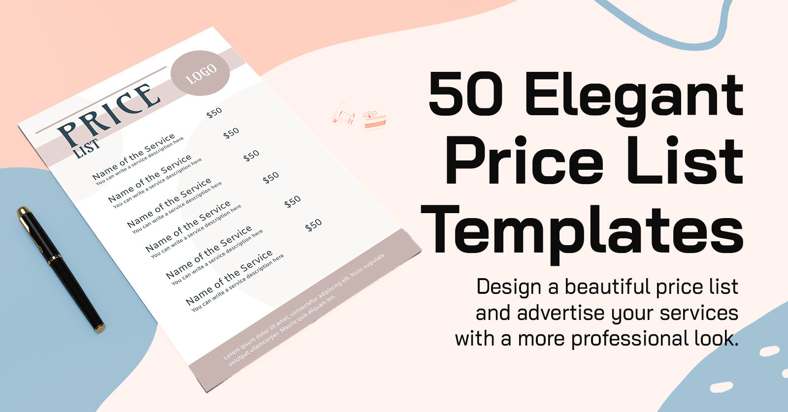 price list template design